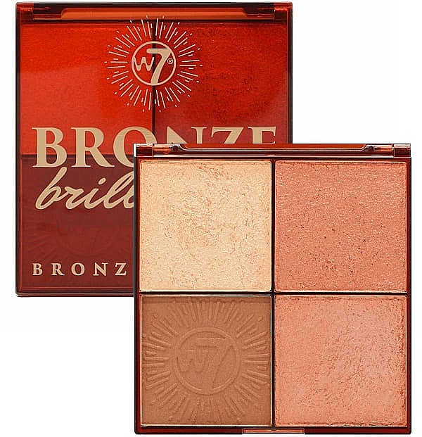 Bronzer- und Highlighterpalette - W7 Bronze Brilliance Bronze & Glow Palette — Bild N1