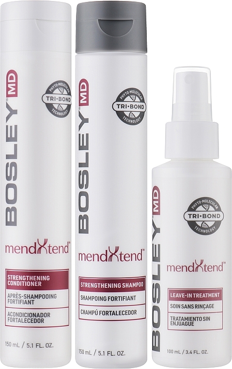 Haarpflegeset - Bosley MendXtend (Shampoo 150ml + Conditioner 150 + Haarbehandlung 100ml)  — Bild N2