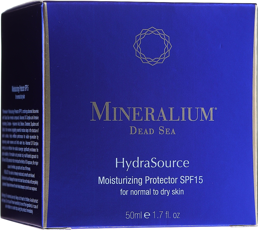 Feuchtigkeitsspendende und schützende Gesichtscreme für normale bis trockene Haut SPF 15 - Mineralium Dead Sea Hydra Source Moisturizing Protector SPF15 — Bild N2