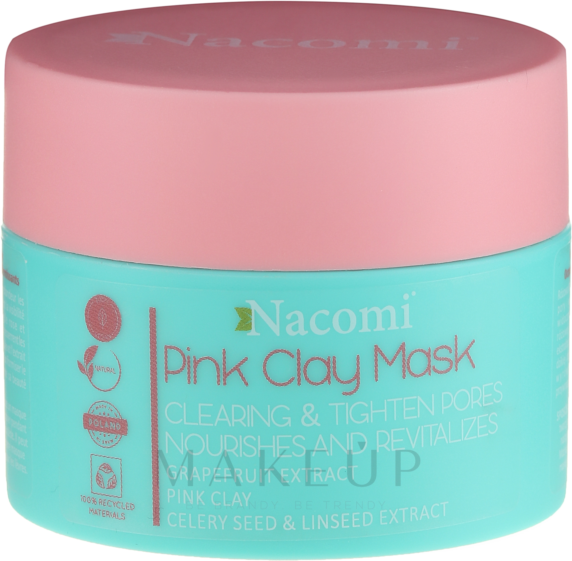 Straffende Gesichtsmaske mit rosa Ton - Nacomi Pink Clay Mask — Bild 50 ml