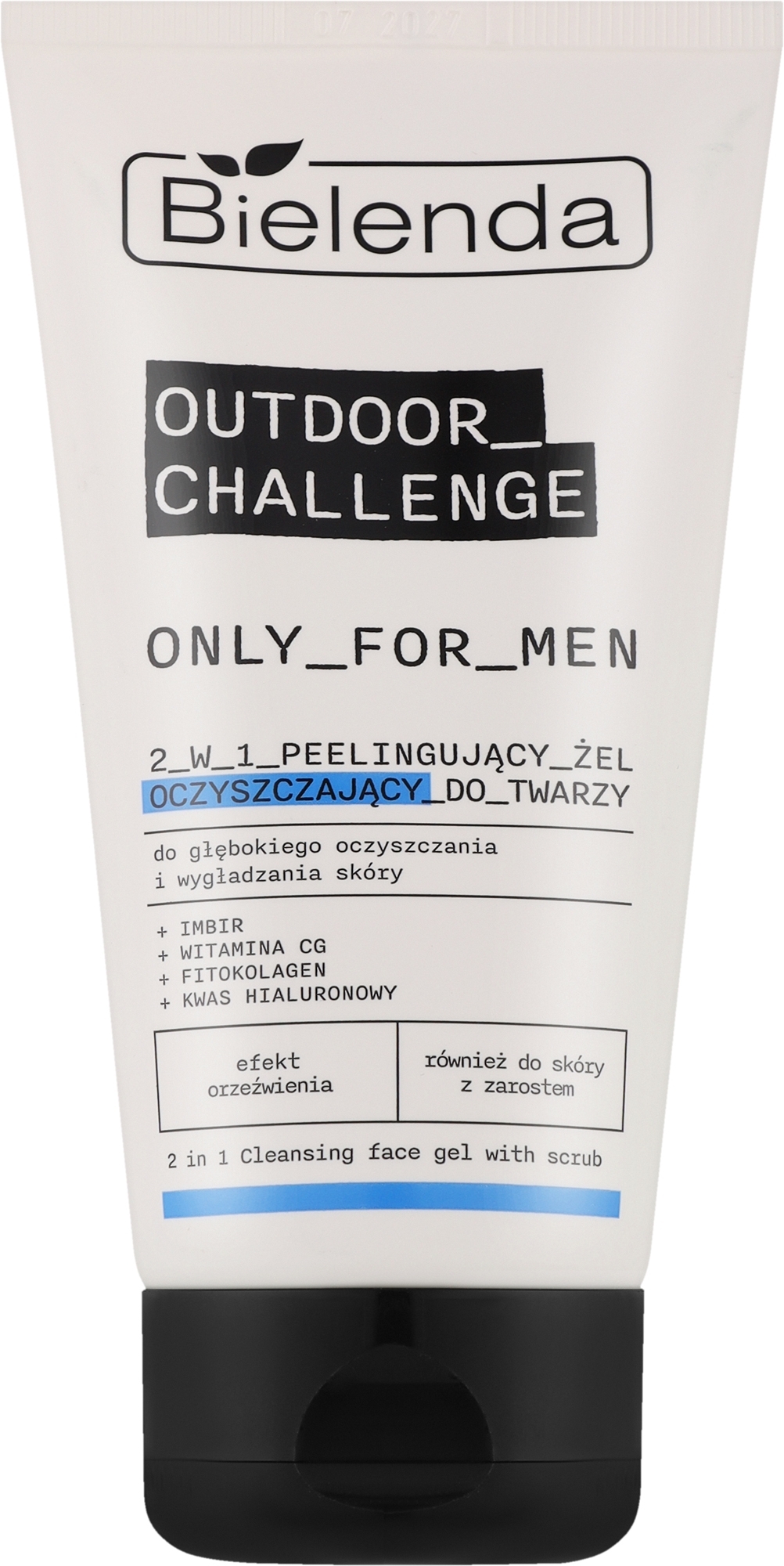 2-in-1 Gesichtsreinigungsgel - Bielenda Only For Men Outdoor Challenge 2 in 1 Peeling Facial Cleansing Gel	 — Bild 150 g