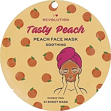 Düfte, Parfümerie und Kosmetik Beruhigende Tuchmaske - I Heart Revolution Peach Soothing Printed Sheet Mask