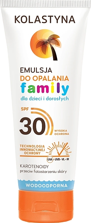 Wasserfeste Sonnenschutzemulsion für Kinder und Erwachsene SPF 30 - Kolastyna Family Suncare Emulsion SPF 30 — Bild N2