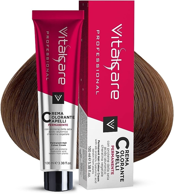 Permanente Haarfarbe ohne Ammoniak - Vitalcare Permanent Hair Colour Cream With Silk Proteins  — Bild N1