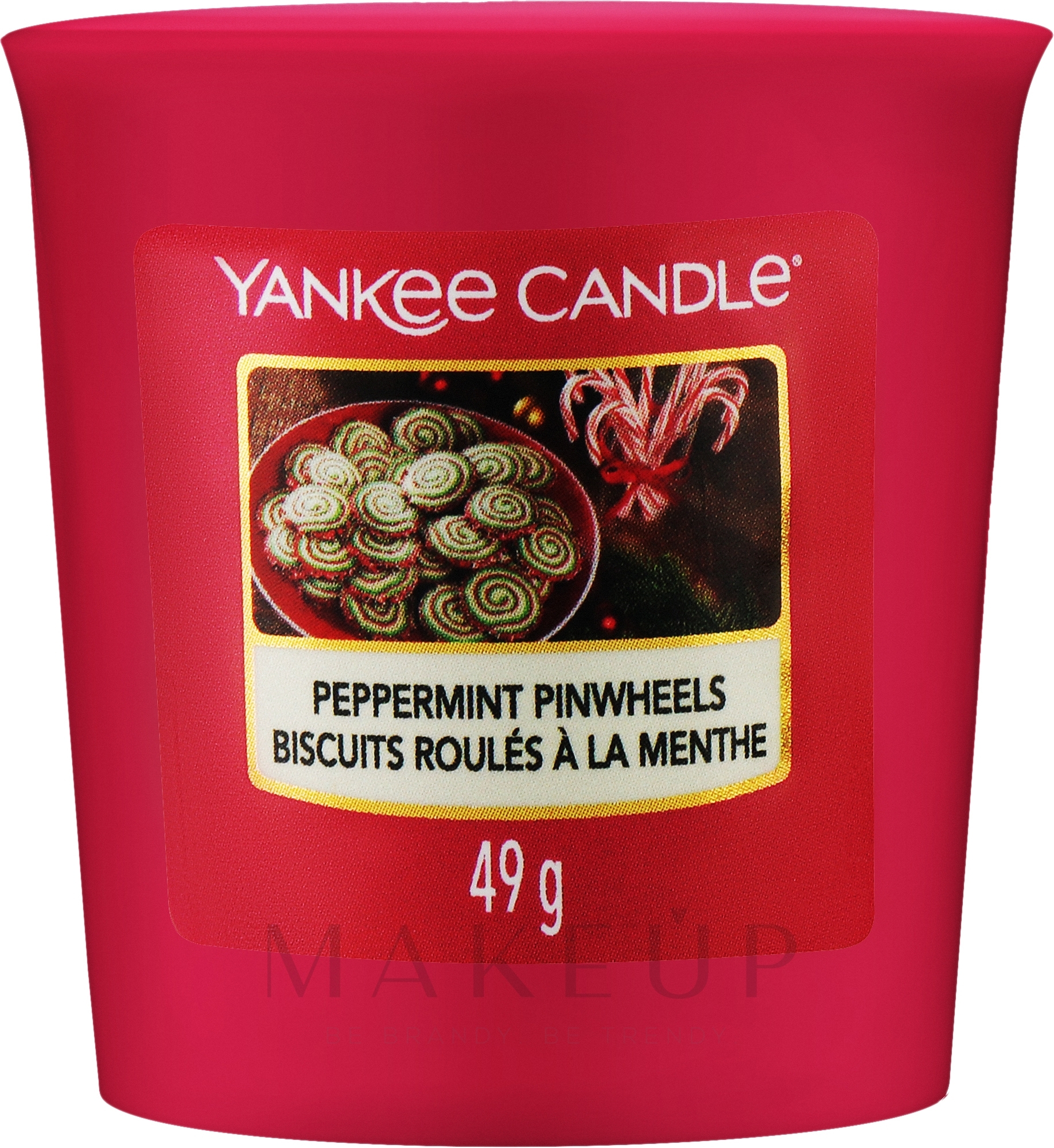 Duftende Votivkerze - Yankee Candle Peppermint Pinwheels Votive — Bild 49 g