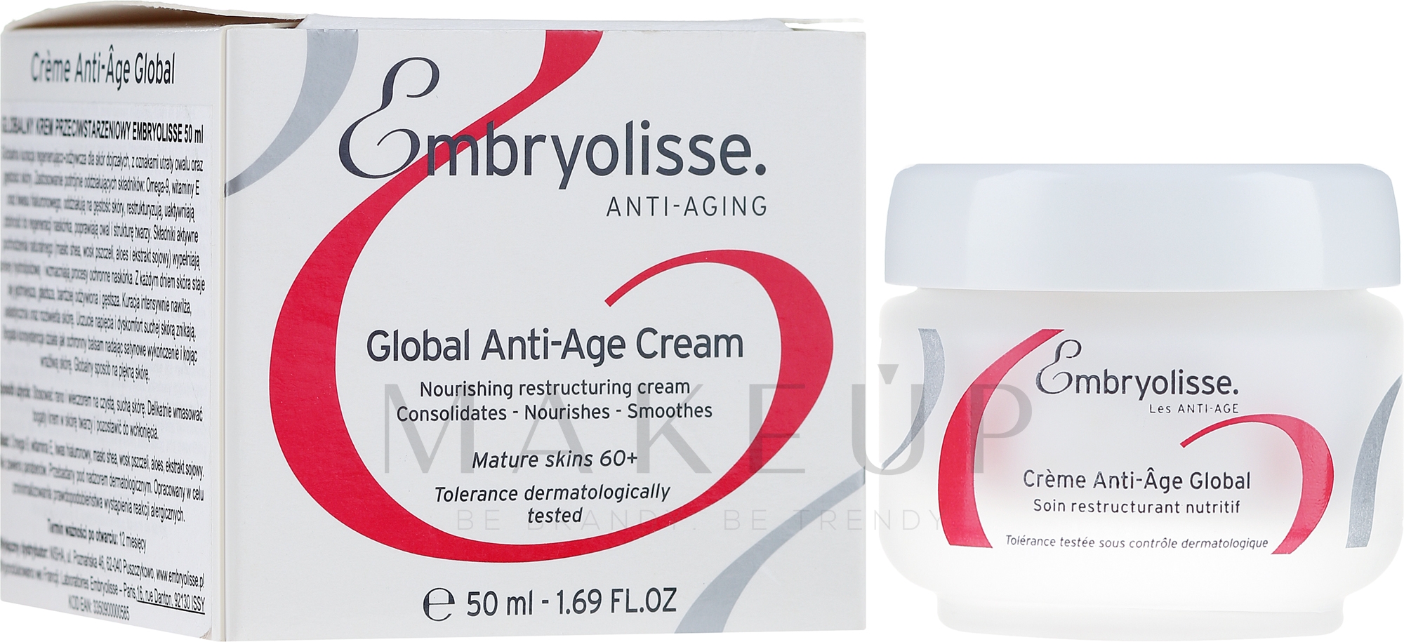 Pflegende Anti-Aging Gesichtscreme mit Omega 9, Vitamin E und Hyaluronsäure 60+ - Embryolisse Anti-Age Global Cream — Bild 50 ml