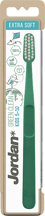 Kinderzahnbürste extra weich 5-10 Jahre Green Clean grün - Jordan Green Clean Kids — Bild N1