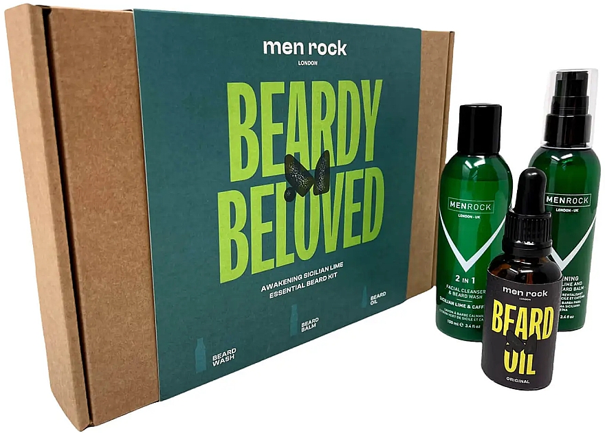 Bartpflegeset - Men Rock Beardy Beloved Kit (2in1 Gesichts- und Bartwaschgel 100ml + Bartbalsam 100ml + Bartöl 30ml) — Bild N2