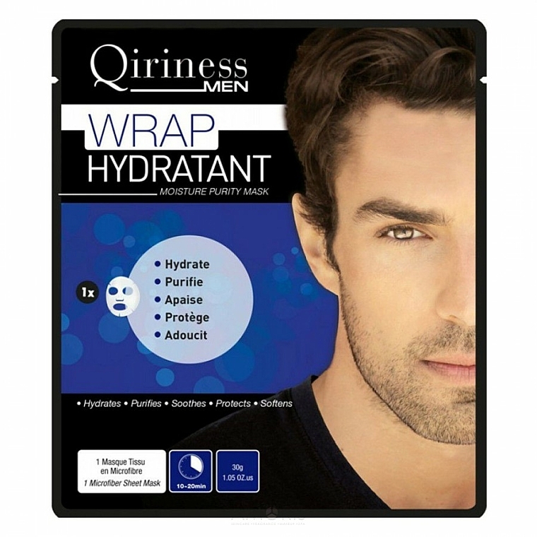 Feuchtigkeitsspendende Tuchmaske für Männer - Qiriness Wrap Hydratant Moisture Purity Mask