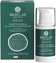 Düfte, Parfümerie und Kosmetik Spot-Serum für mikroinflammatorische Läsionen mit 7% AHA/BHA, 3% Azelainsäure und Lactoferrin - BasicLab Dermocosmetics Esteticus 