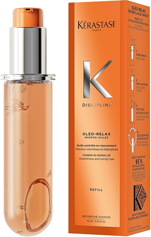 Haaröl für widerspenstiges und krauses Haar (Refill) - Kerastase Discipline Oleo-Relax Control-in-motion Oil Refillable  — Bild N2