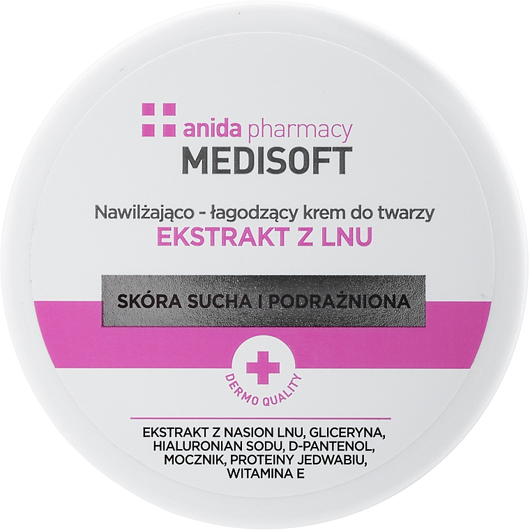 Feuchtigkeitsspendende Gesichtscreme mit Flachs-Extrakt - Anida Pharmacy Medisoft Face Cream Linen — Bild N1