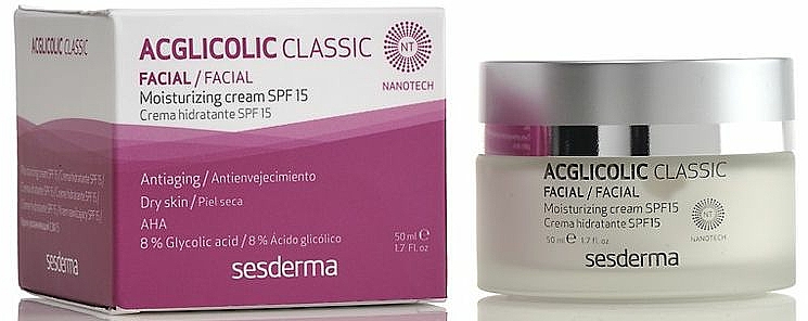 Feuchtigkeitsspendende Anti-Aging Gesichtscreme SPF 15 - SesDerma Laboratories Acglicolic Classic Moisturizing Cream — Bild N1