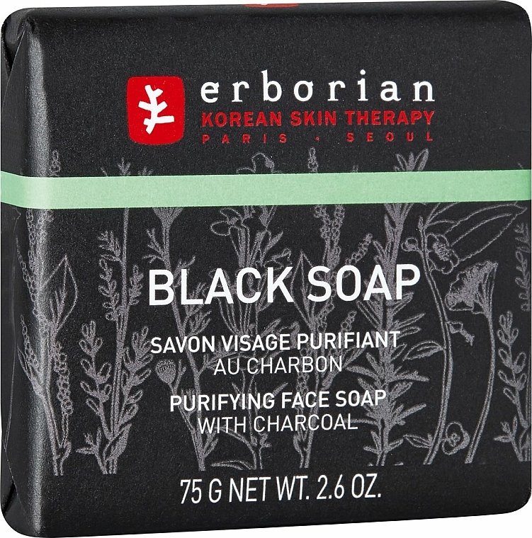 Schwarze reinigende Seife mit Aktivkohle für das Gesicht - Erborian Black Soap Purifying Face Soap — Bild N1