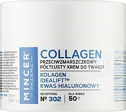 Anti-Falten fettige Gesichtscreme 50+ №302 - Mincer Pharma Collagen Face Cream — Foto N1
