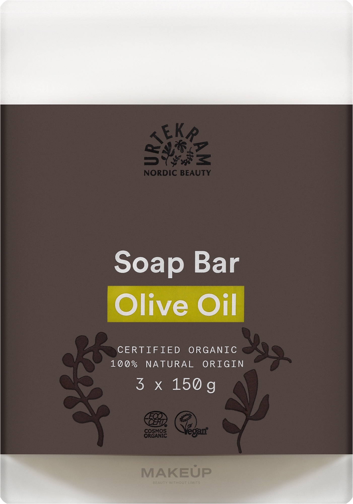 Körperseife mit Kokosöl, Olivenöl und Sesamöl 3 St. - Urtekram Olive Oil Soap Bar — Bild 3 x 150 g