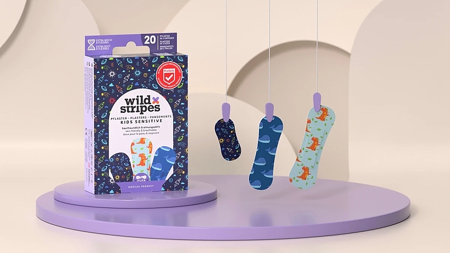 Wild Stripes Plasters Kids Sensitive Space  - Hautfreundliche Pflaster zum Schutz kleiner Wunden — Bild N3