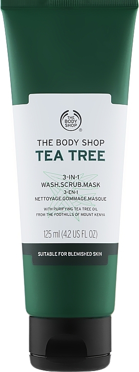 3in1 Gesichtswaschgel, Peeling und Maske mit Teebaumöl - The Bodu Shop Tea Tree 3-in-1 Wash Scrub Mask — Bild N1