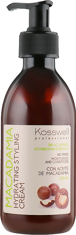 Feuchtigkeitsspendende und pflegende Haarstylingcreme mit Macadamiaöl - Kosswell Professional Macadamia Hydrating Styling Cream — Bild N1