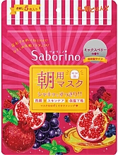 Feuchtigkeitsspendende und reinigende Tuchmaske für das Gesicht mit Fruchtextrakten - BCL Saborino Morning Mask Mix Berry — Bild N2