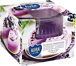 Düfte, Parfümerie und Kosmetik Duftkerze in einem runden Glas Blaubeerekäsekuchen - Bispol Scented Candle Blueberry Cheesecake