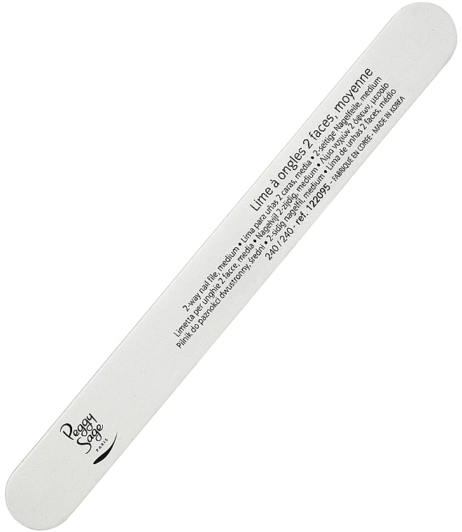 Doppelseitige harte Nagelfeile 240/240 weiß - Peggy Sage 2-way Washable Medium Nail File — Bild N1