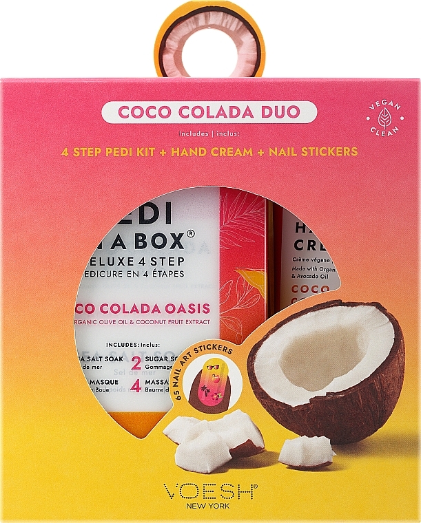 Fußpflegeset - Voesh Coco Colada Duo with Nail Stickers — Bild N1