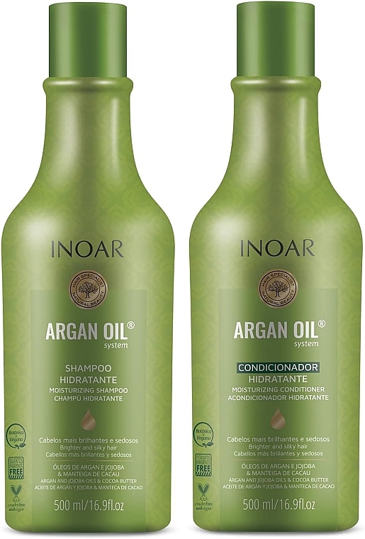 Haarpflegeset - Inoar Argan Oil Kit (Shampoo 500 ml + Conditioner 500 ml) — Bild N1