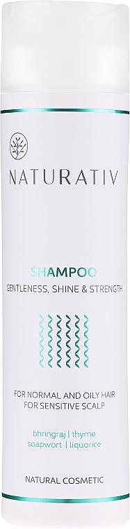 Shampoo für normales bis fettiges Haar und empfindliche Kopfhaut - Naturativ Getleness Shine&Strength Shampoo — Bild N1