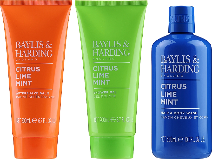 Körperpflegeset - Baylis & Harding Men's Citrus Lime & Mint Invigoration Shower Trio  — Bild N2