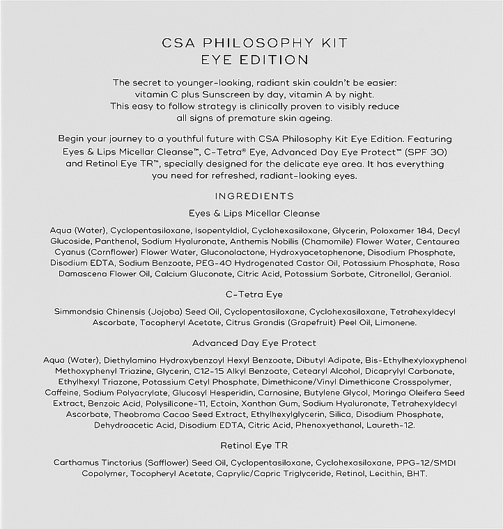 Set - Medik8 The CSA Philosophy Kit Eye Edition (serum/7ml + cr/15ml + serum/7ml + cleanser/30ml) — Bild N7