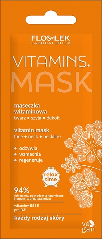 Vitaminmaske für Gesicht, Hals und Dekolleté - Floslek Vitamins Mask — Bild N1