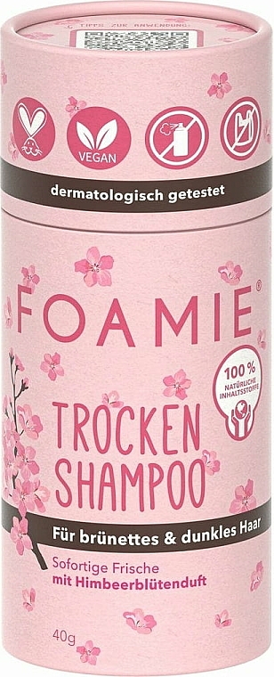 Trockenshampoo für dunkles Haar mit Himbeerblütenduft - Foamie Dry Shampoo Berry Blossom — Bild N1