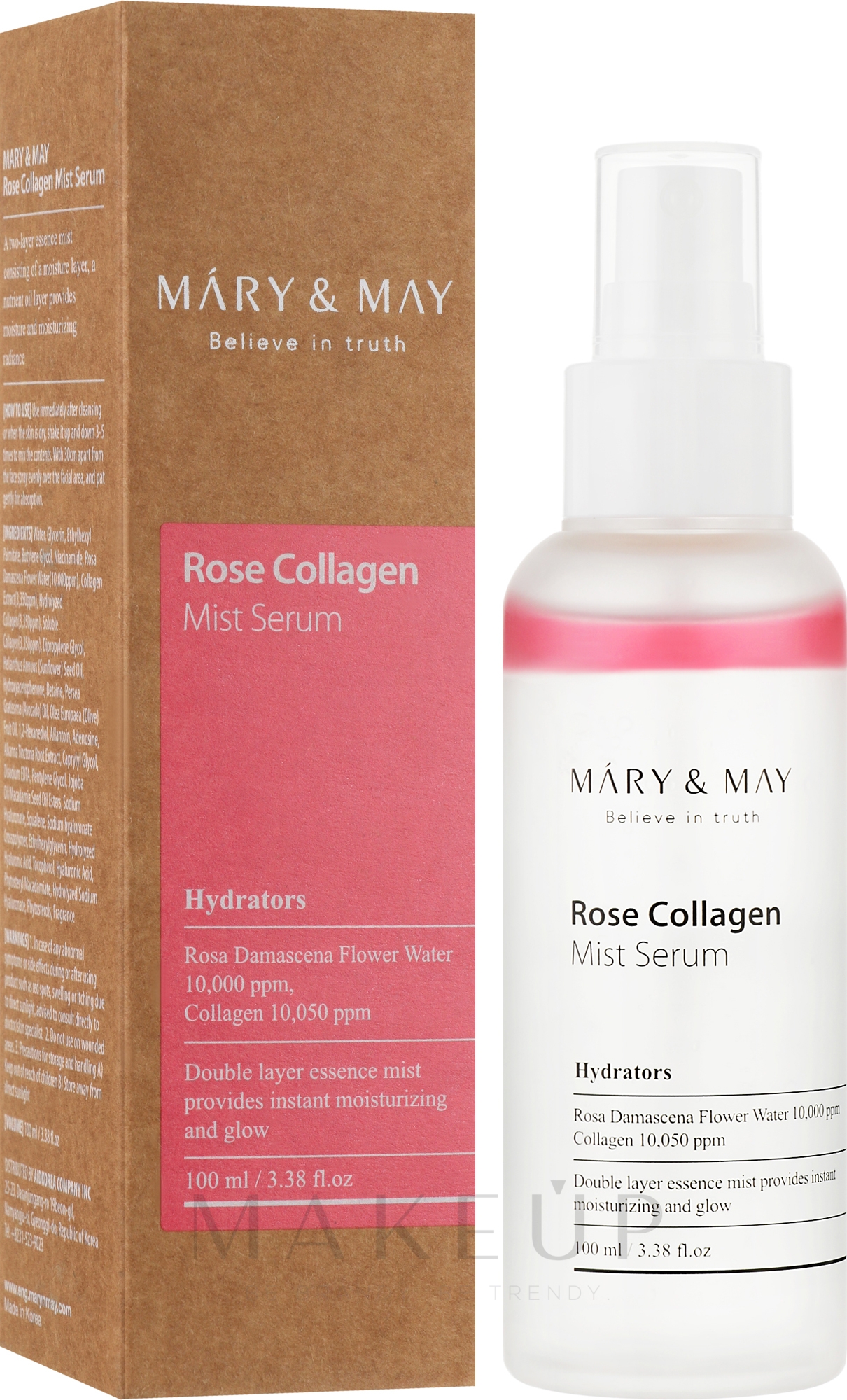 Nebelserum mit Rosenextrakt und Kollagen - Mary & May Marine Rose Collagen Mist Serum — Bild 100 ml