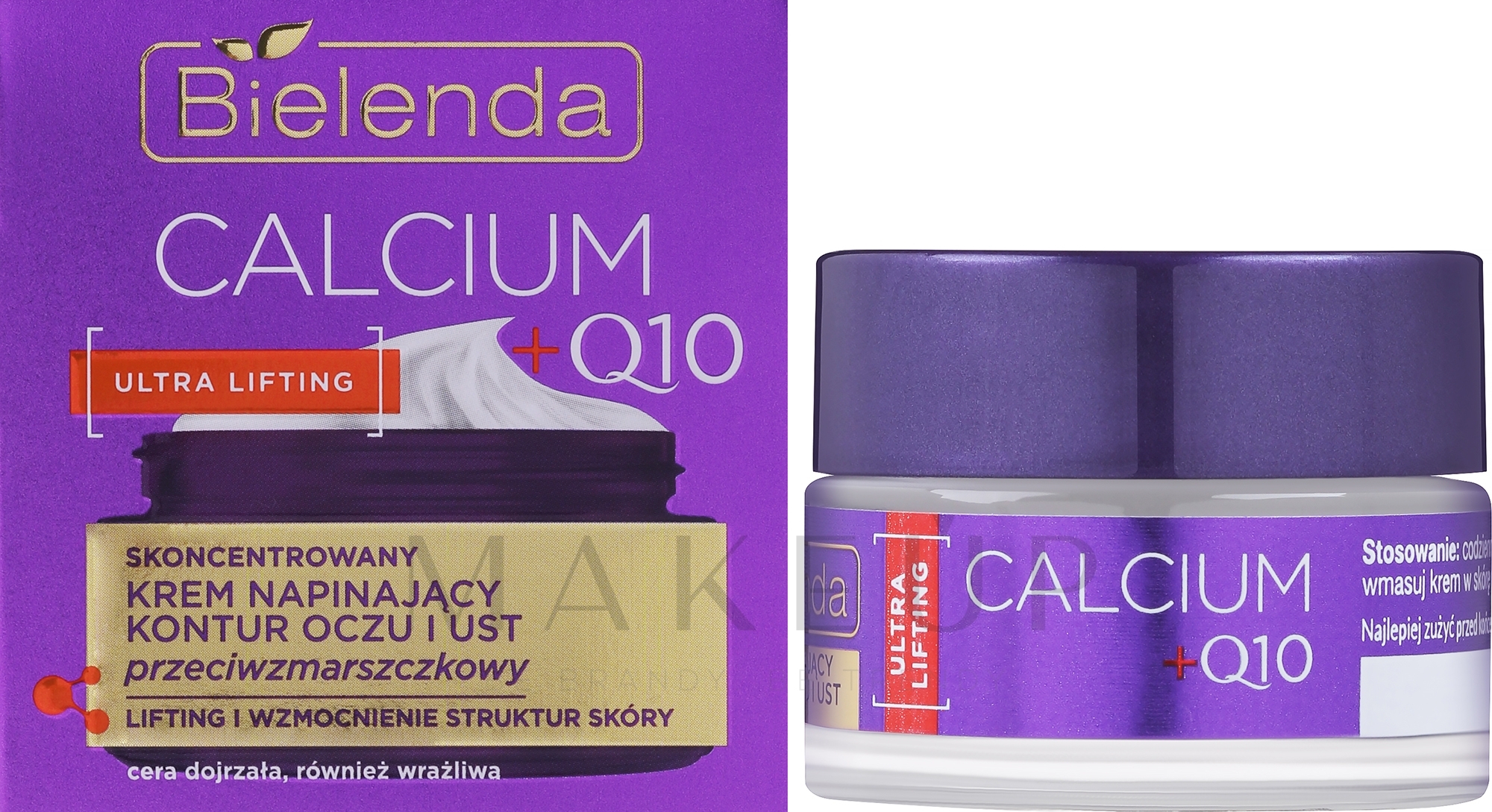 Creme-Konzentrat für Augen- und Lippenkontur gegen Falten - Bielenda Calcium + Q10  — Bild 15 ml