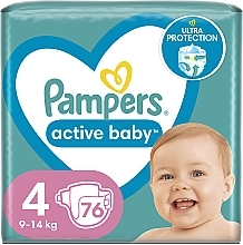Düfte, Parfümerie und Kosmetik Windeln Active Baby 4 (9-14 kg) 76 St. - Pampers