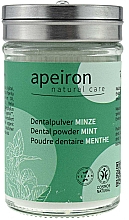Düfte, Parfümerie und Kosmetik Dentalpulver Minze ohne Fluor - Apeiron Dental Powder Mint