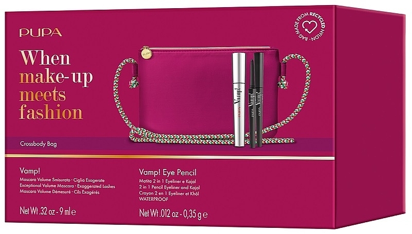 Set - Pupa Vamp! Mascara & Vamp! Eye Pencil (Mascara 9ml + Augenstift 0.35g + Kosmetiktasche) — Bild N2