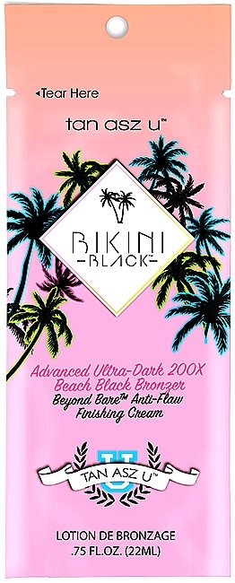 Sonnenschutzcreme - Tan Asz U Bikini Black Advanced Ultra-Dark 200X Beach Black Bronzer (Probe)  — Bild N1