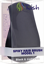 Entwirrbürste schwarz-rosa - Twish Spiky 1 Hair Brush Black & Light Pink — Bild N3