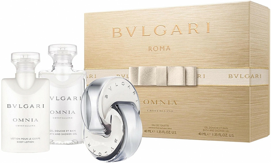 Bvlgari Omnia Crystalline Gift Set - Duftset (Eau de Toilette 40ml + Körperlotion 40ml + Duschgel 40ml) — Bild N1