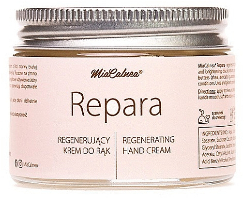 Revitalisierende Handcreme mit weißem Maulbeerextrakt und Urea - MiaCalnea Regenerating Hand Cream — Bild N1