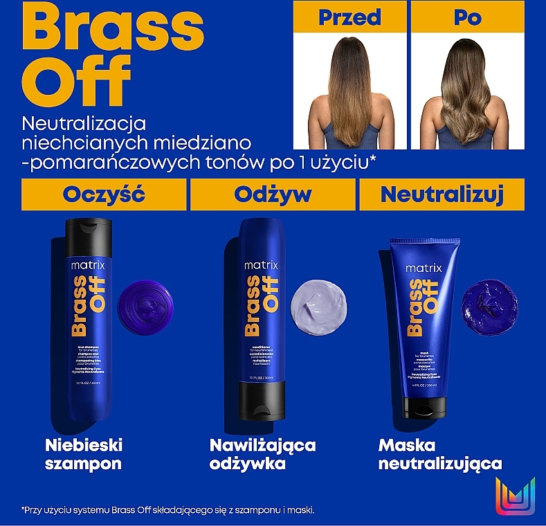 Haarmaske gegen Kupfer- und Gelbtöne für Brünette - Matrix Total Results Brass Off Color Obsessed Maske — Bild N7