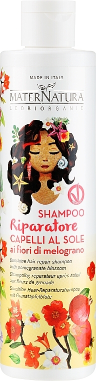 Schützendes Haarshampoo mit Granatapfelblüte - MaterNatura Sunshine Hair Protective Shampoo — Bild N1
