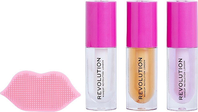 Makeup Revolution Kiss & Go Glaze Lip Care Gift Set (Lipgloss 3x4.5ml + Zubehör 1 St.) - Make-up Set — Bild N2