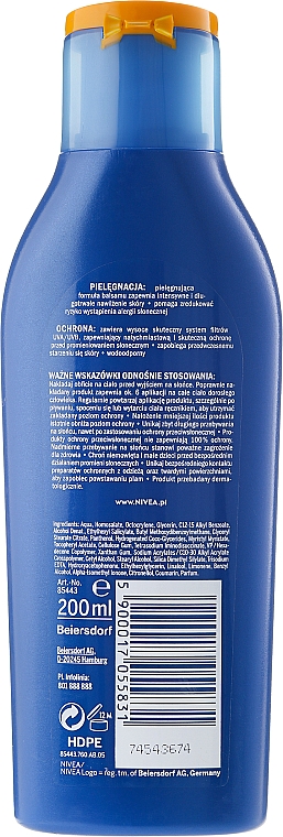 Feuchtigkeitsspendende Sonnenmilch LSF 15 - Nivea Sun Protect & Moisture Sun Lotion SPF15 — Bild N2