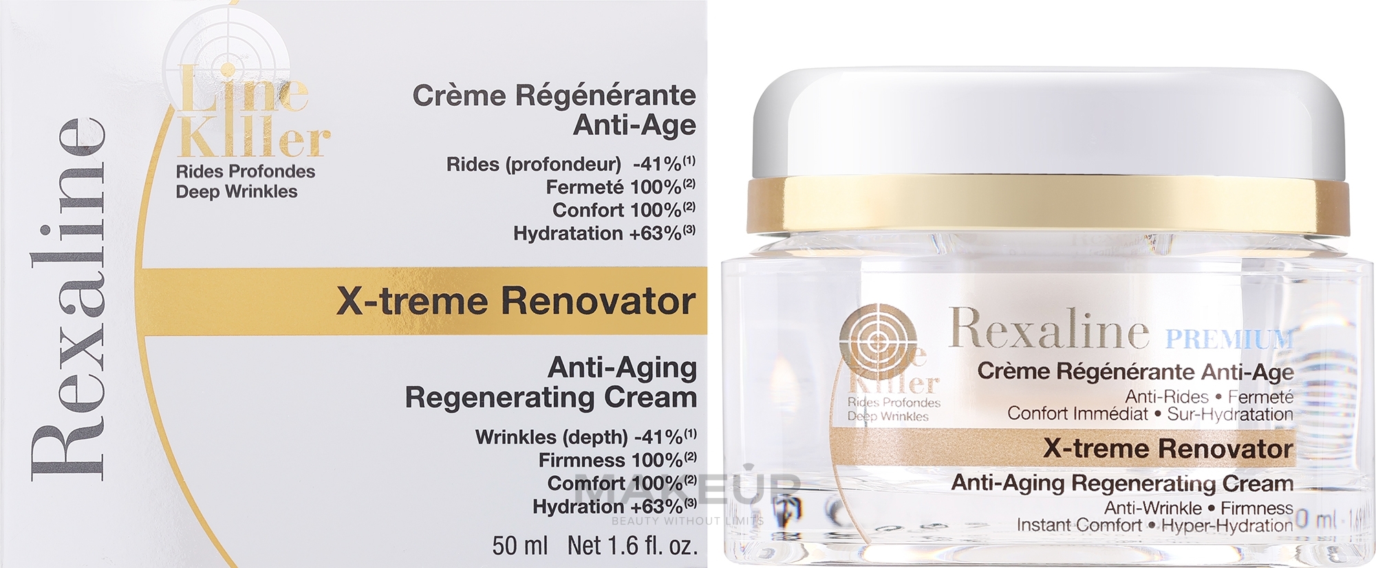 Regenerierende und feuchtigkeitsspendende Anti-Aging Gesichtscreme - Rexaline Line Killer X-Treme Renovator Cream — Bild 50 ml