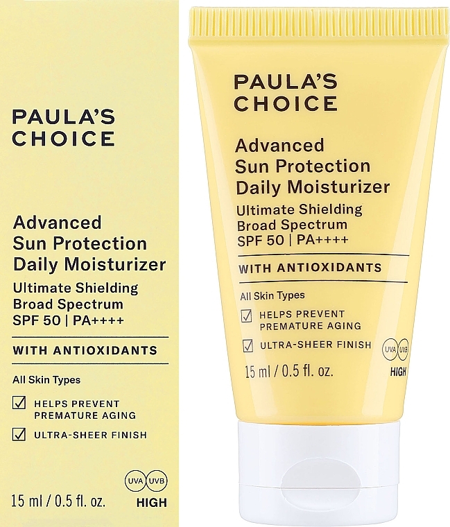 Feuchtigkeitsspendende Sonnenschutzcreme - Paula's Choice Advanced Sun Protection Daily Moisturizer SPF 50 PA++++ Travel Size — Bild N1