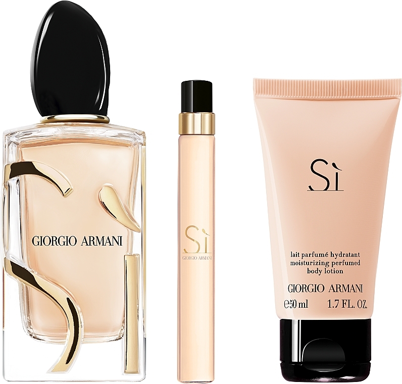 Giorgio Armani Si - Set (Eau de Parfum/100ml + Körperlotion/50ml + Eau de Parfum/10ml) — Bild N3