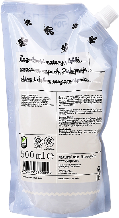 Flüssige Handseife mit Feigen-Duft (Doypack) - Yope Fig Tree Natural Liquid Soap Refill Pack 98% — Bild N4